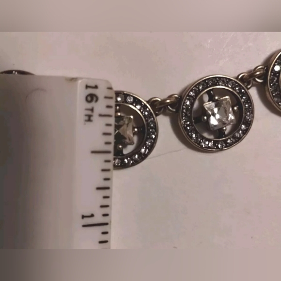 J. Crew Clear Rhinestone Crystal Necklace Choker Collar Glam Vintage Style - Picture 14 of 14